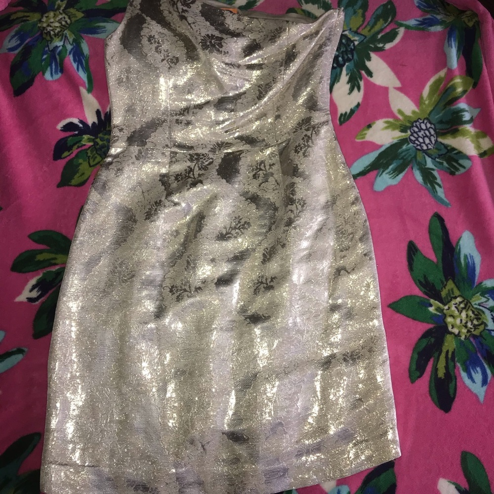 Tory Burch gold cocktail dress